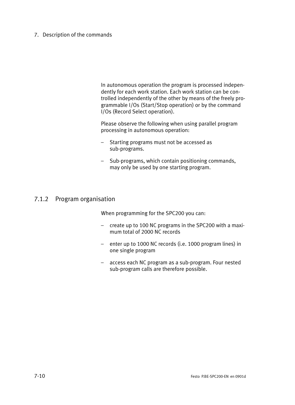 2 program organisation, Program organisation | Festo Кабели и принадлежности User Manual | Page 276 / 506