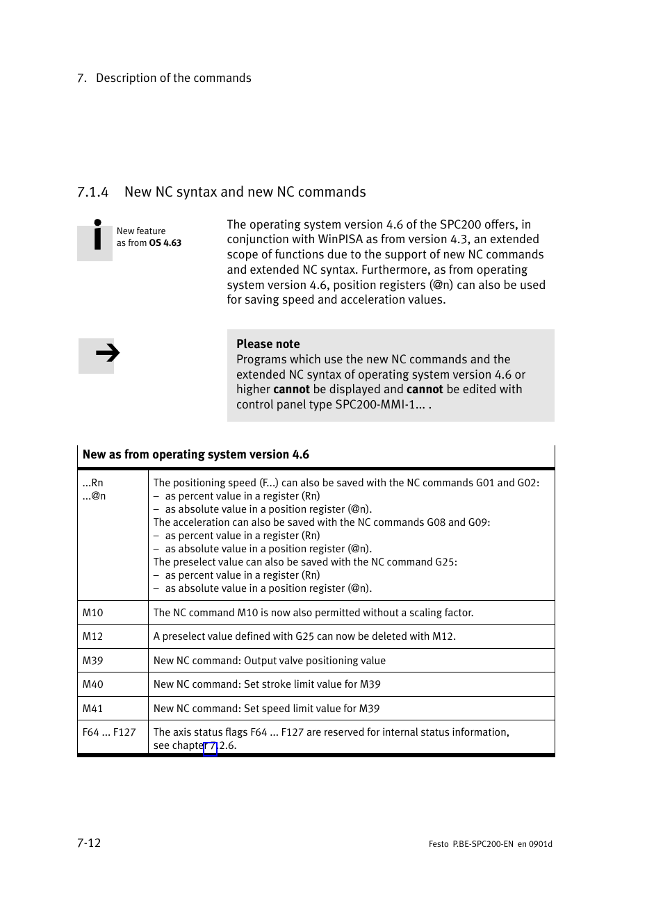 4 new nc syntax and new nc commands, New nc syntax and new nc commands | Festo Кабели и принадлежности User Manual | Page 278 / 506