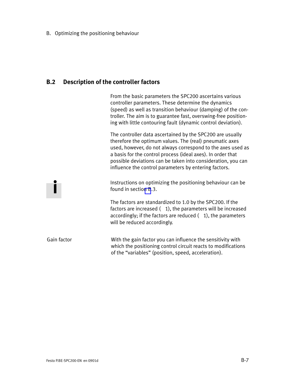 B.2 description of the controller factors, Description of the controller factors | Festo Кабели и принадлежности User Manual | Page 437 / 506