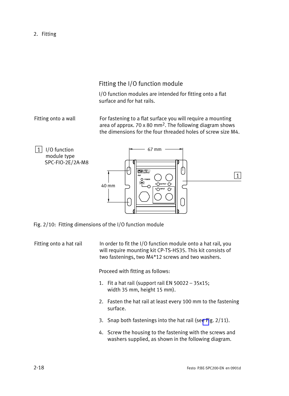 Fitting the i/o function module | Festo Кабели и принадлежности User Manual | Page 74 / 506