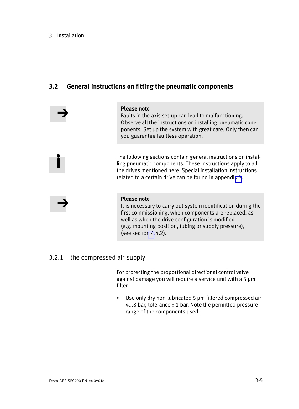 1 the compressed air supply, The compressed air supply | Festo Кабели и принадлежности User Manual | Page 83 / 506