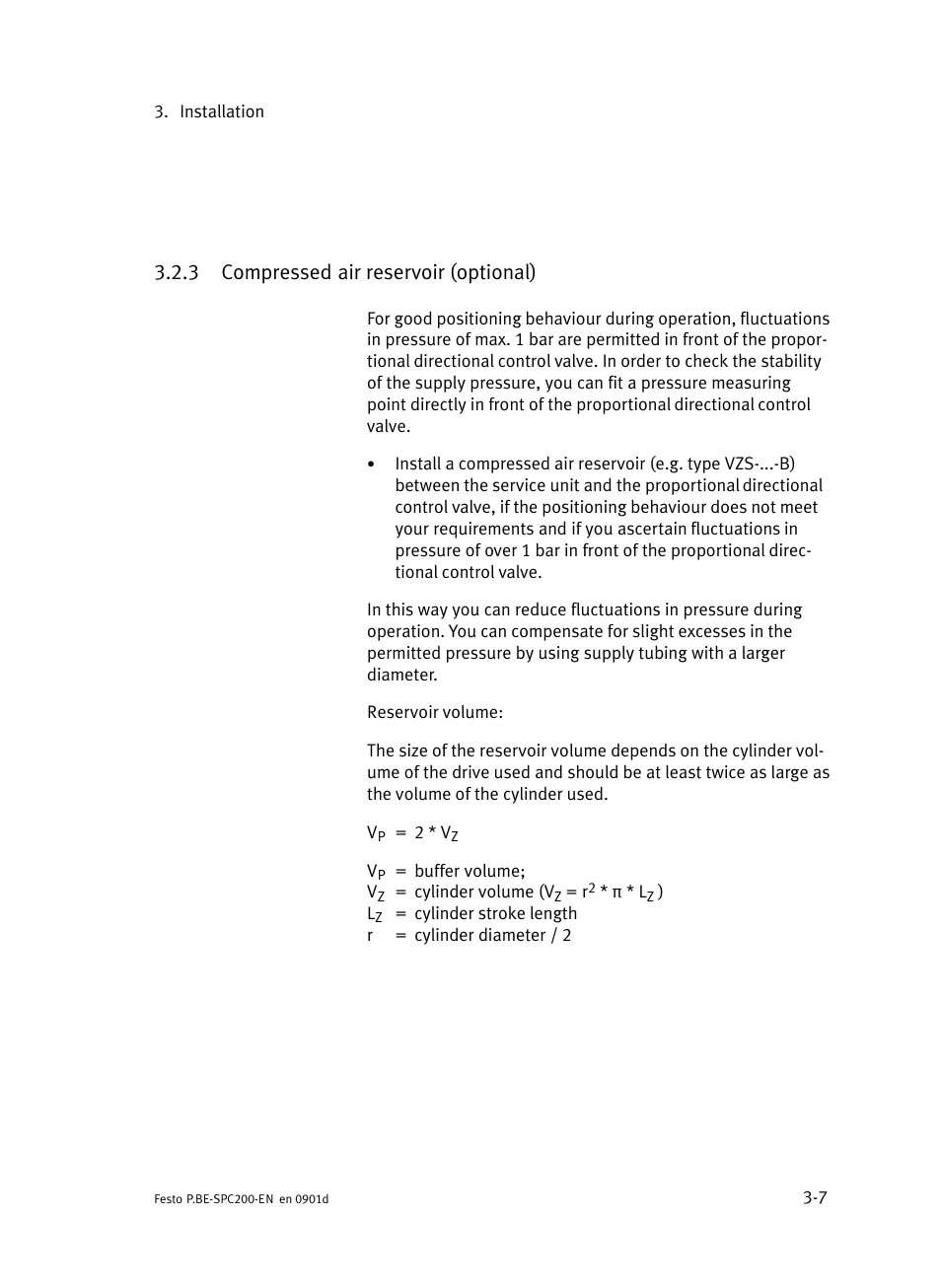 3 compressed air reservoir (optional), Compressed air reservoir (optional) | Festo Кабели и принадлежности User Manual | Page 85 / 506