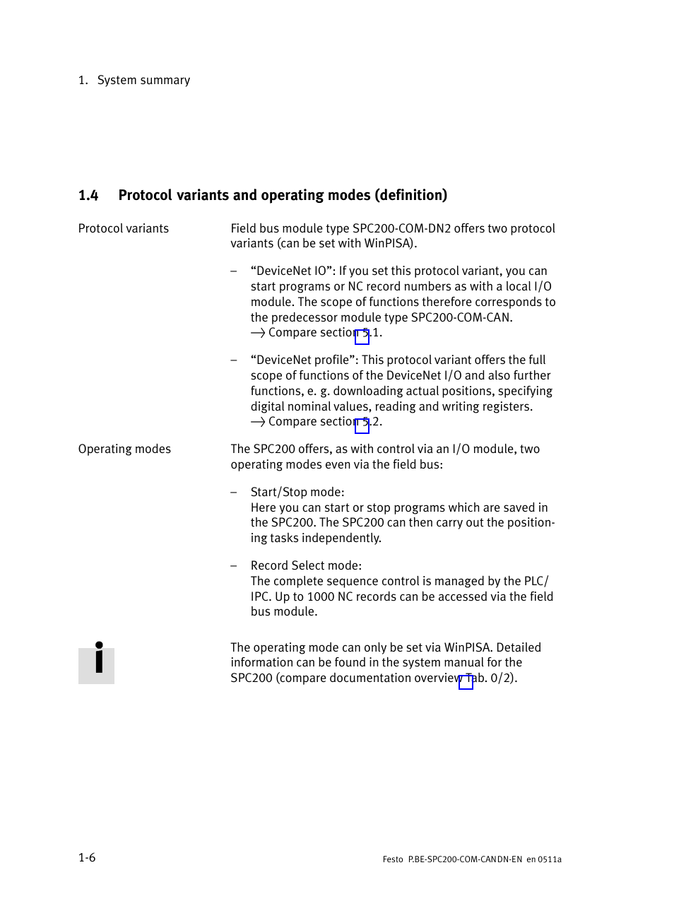 Protocol variants and operating modes (definition), E 1.4) | Festo Кабели и принадлежности User Manual | Page 18 / 126