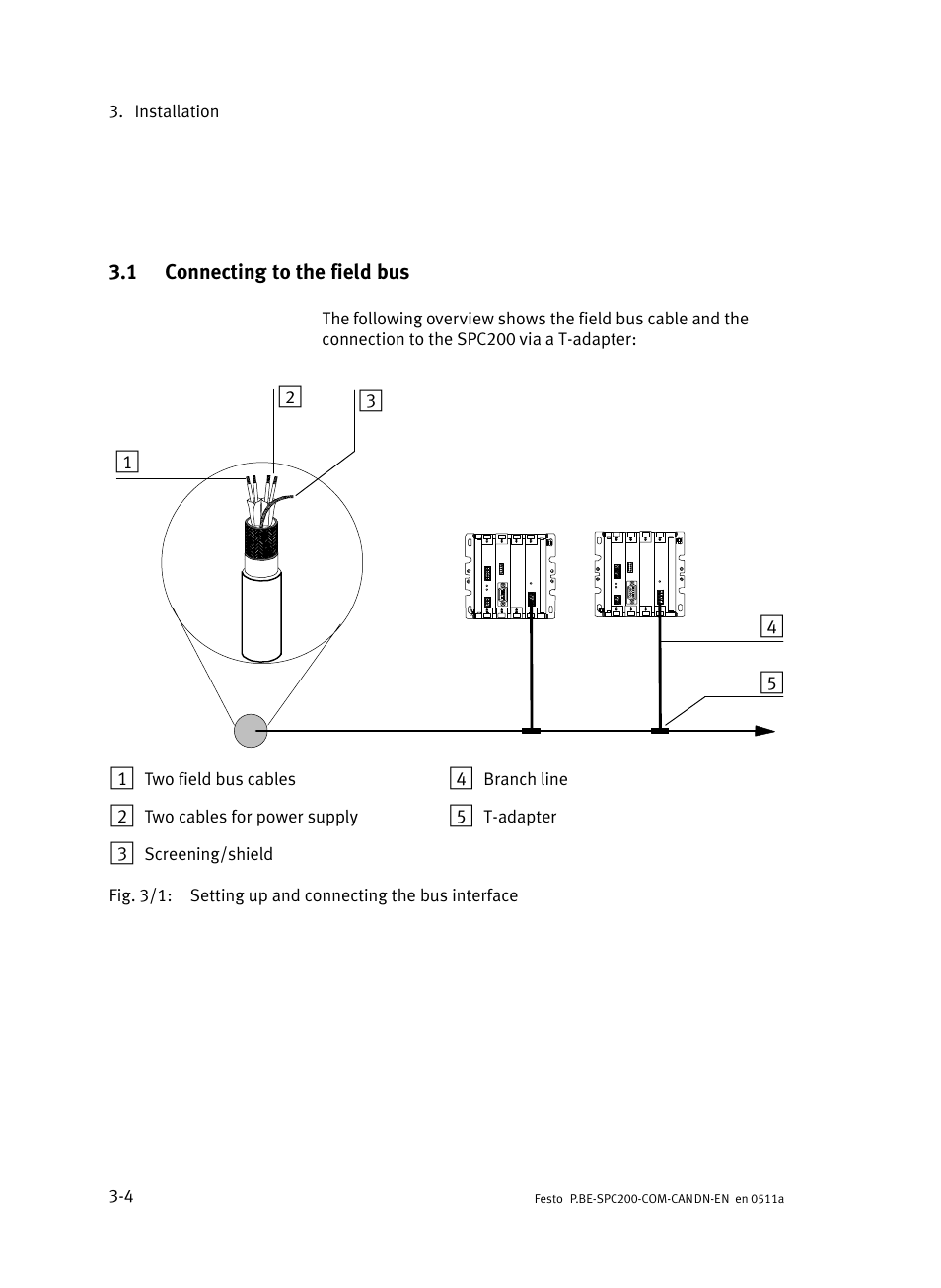 1 connecting to the field bus, Connecting to the field bus | Festo Кабели и принадлежности User Manual | Page 32 / 126