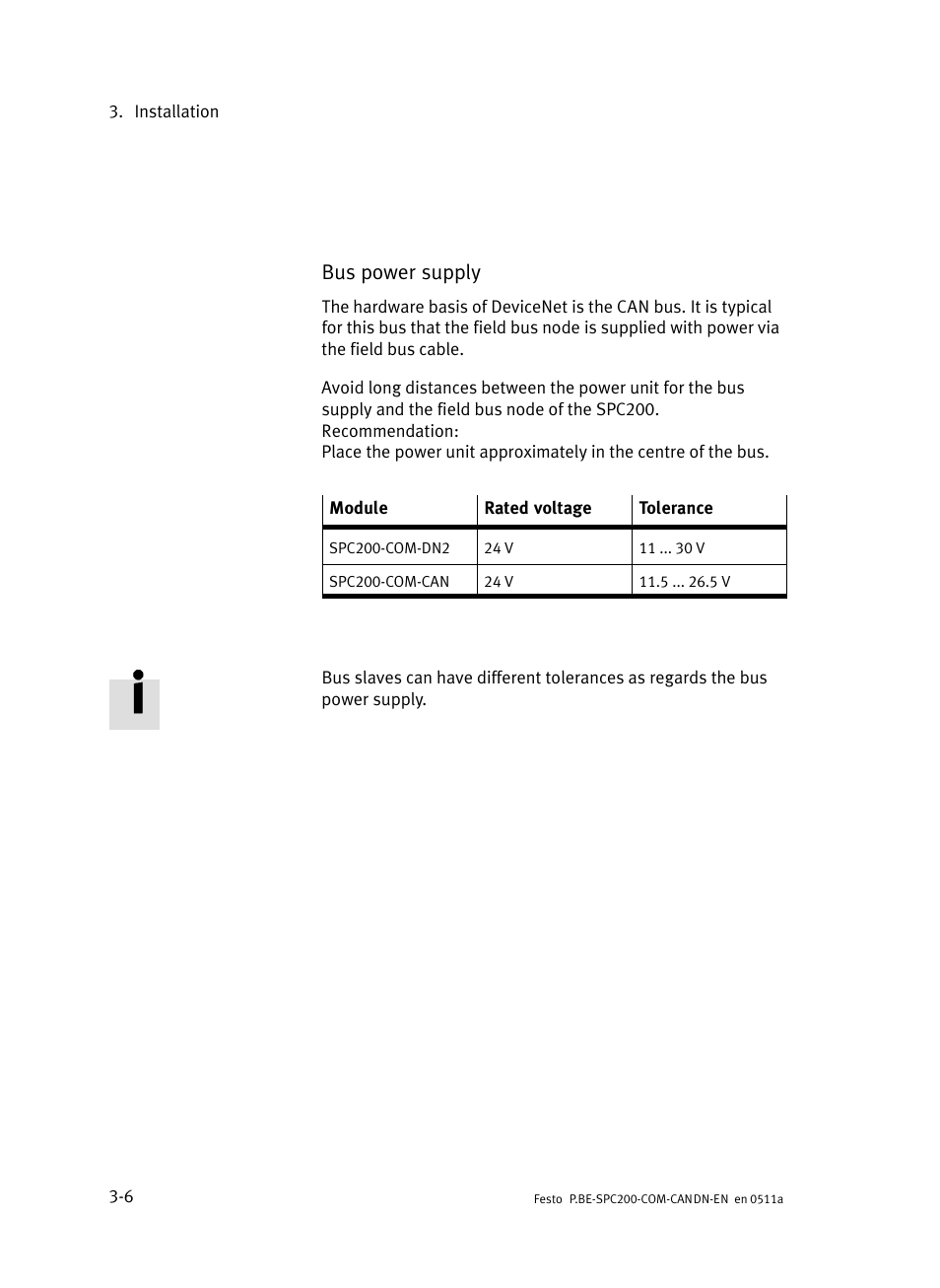 Bus power supply | Festo Кабели и принадлежности User Manual | Page 34 / 126