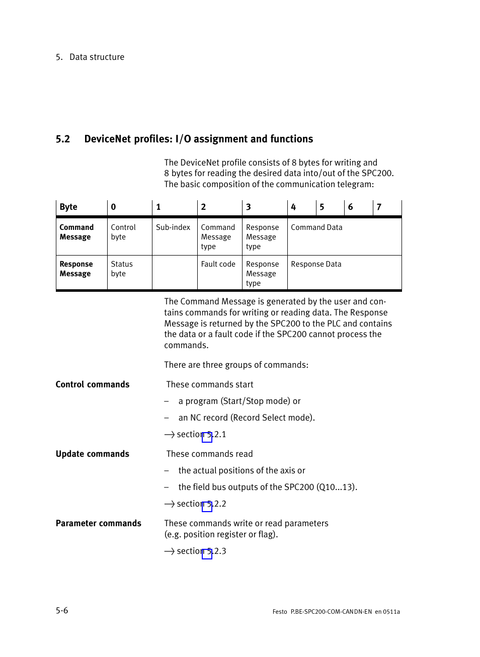 2 devicenet profiles: i/o assignment and functions, Devicenet profiles: i/o assignment and functions | Festo Кабели и принадлежности User Manual | Page 64 / 126