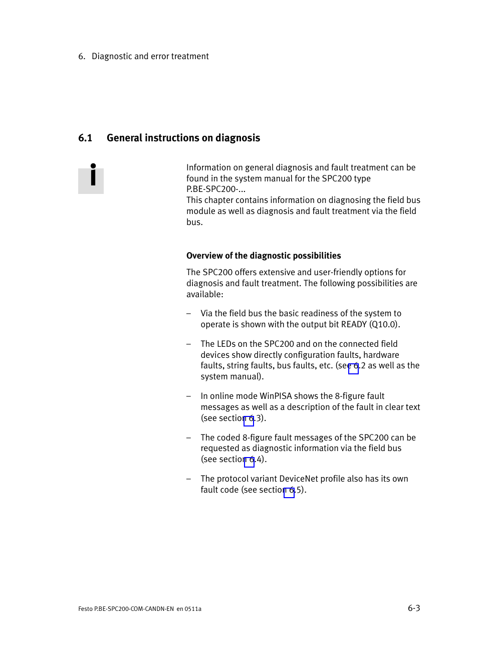 1 general instructions on diagnosis, General instructions on diagnosis | Festo Кабели и принадлежности User Manual | Page 79 / 126