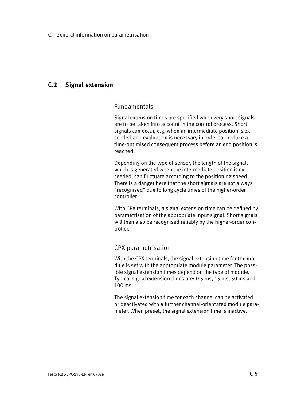 C.2 signal extension, Signal extension | Festo Контроллер позиционирования CPX-CMPX User Manual | Page 203 / 234