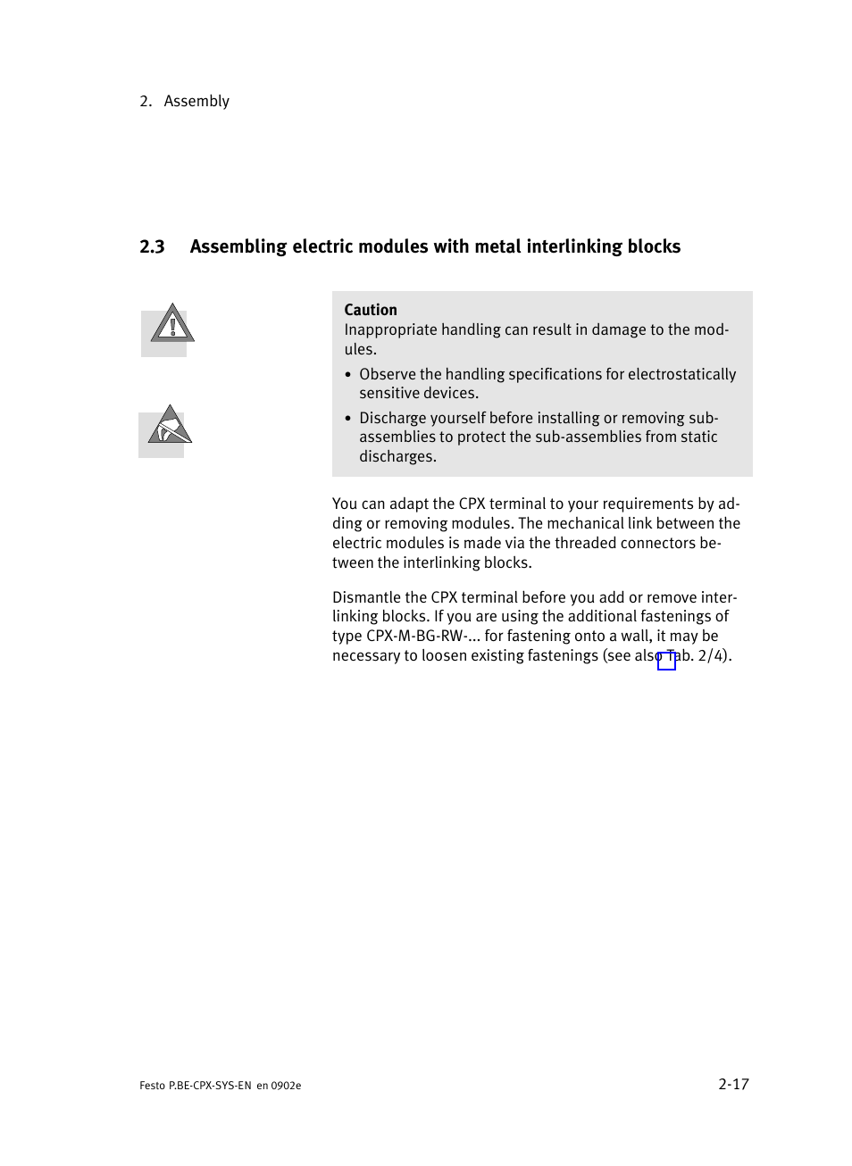 Festo Контроллер позиционирования CPX-CMPX User Manual | Page 61 / 234