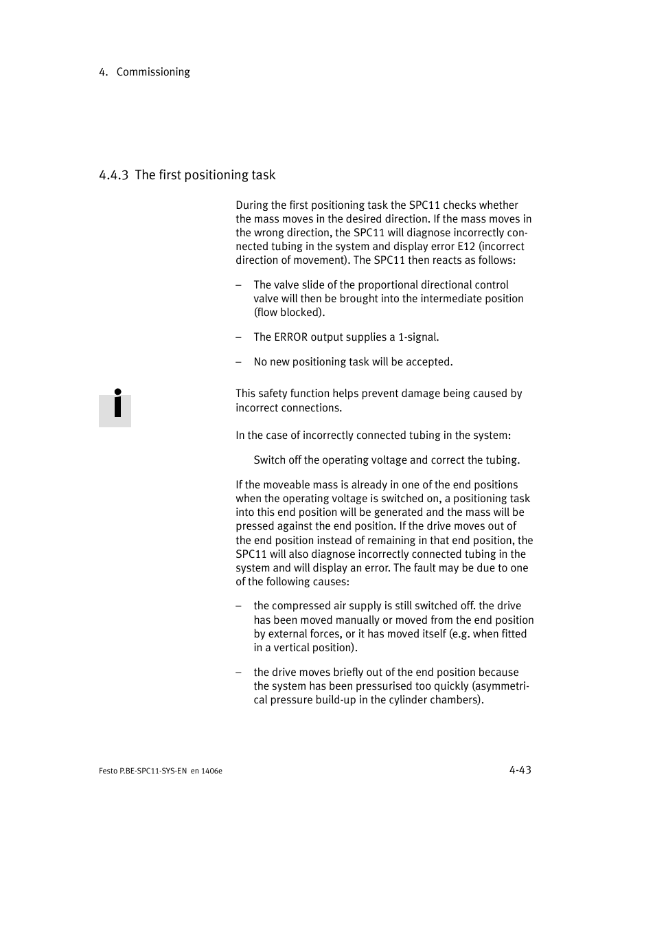 3 the first positioning task | Festo Контроллер крайних положений SPC11 User Manual | Page 101 / 140