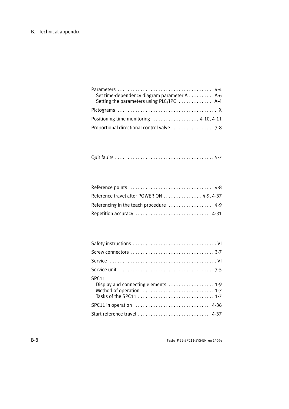 Festo Контроллер крайних положений SPC11 User Manual | Page 138 / 140