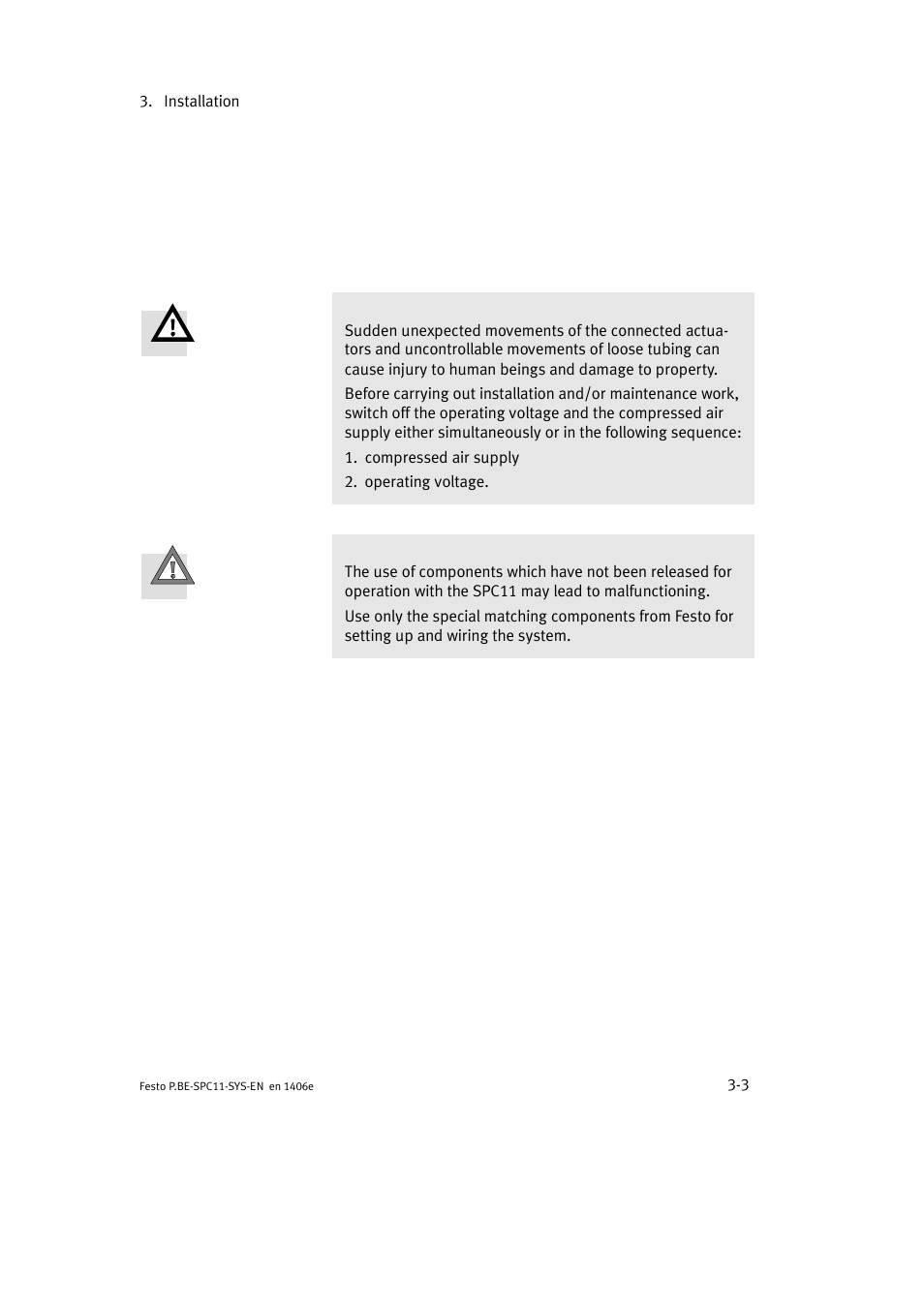 1 general instructions on installation | Festo Контроллер крайних положений SPC11 User Manual | Page 31 / 140