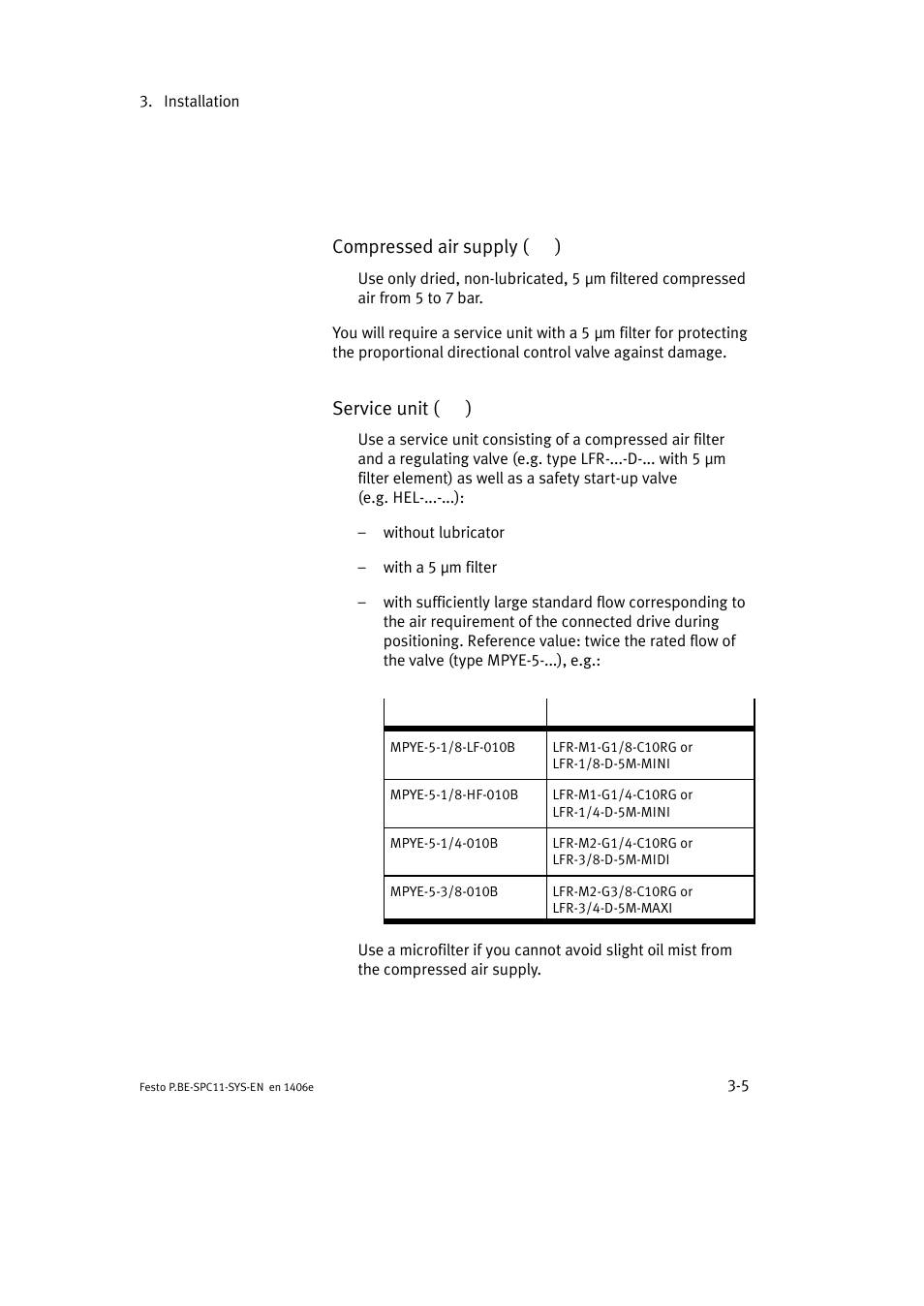 Compressed air supply ( 1 ), Service unit ( 2 ) | Festo Контроллер крайних положений SPC11 User Manual | Page 33 / 140