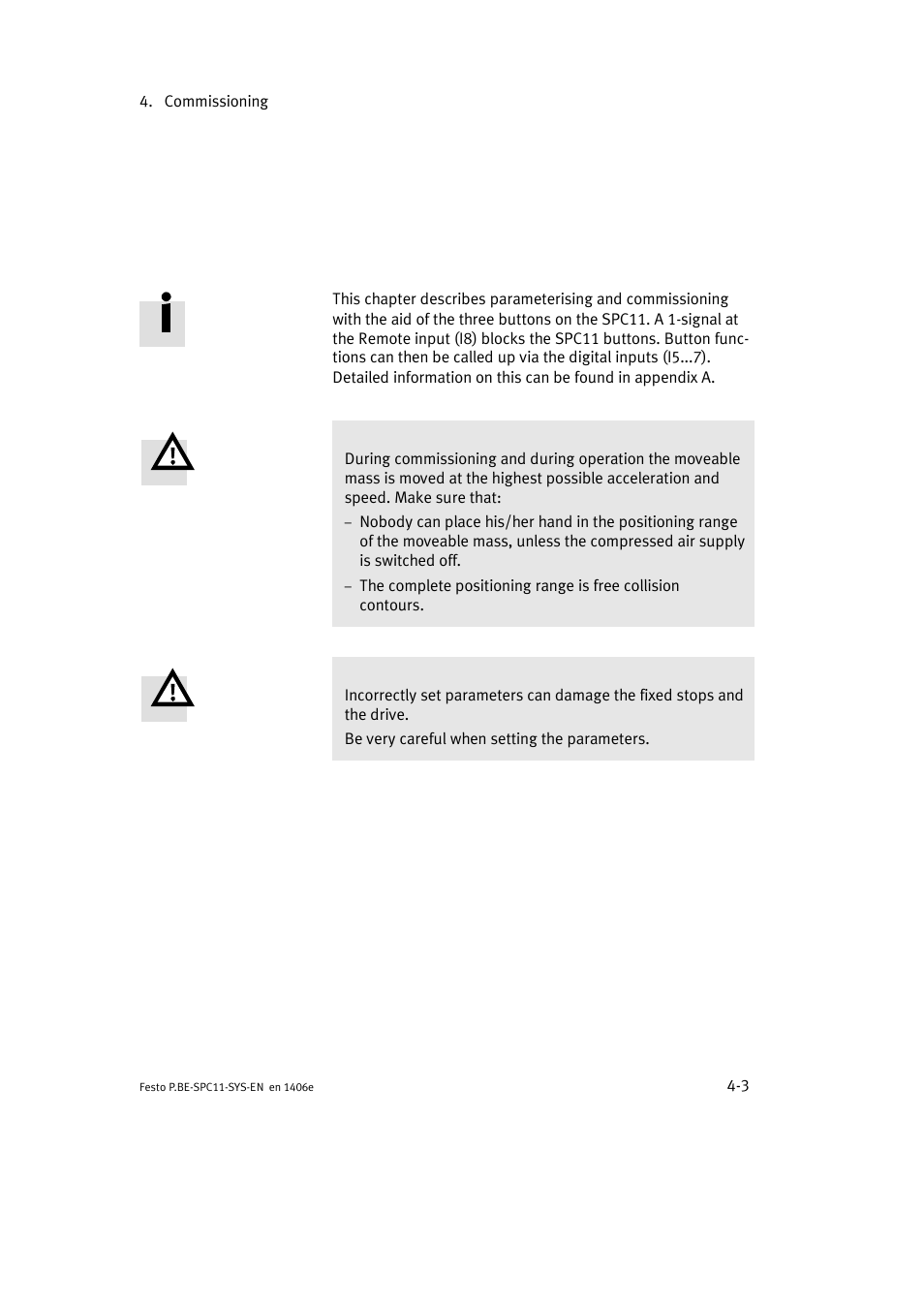 1 general instructions on commissioning | Festo Контроллер крайних положений SPC11 User Manual | Page 61 / 140