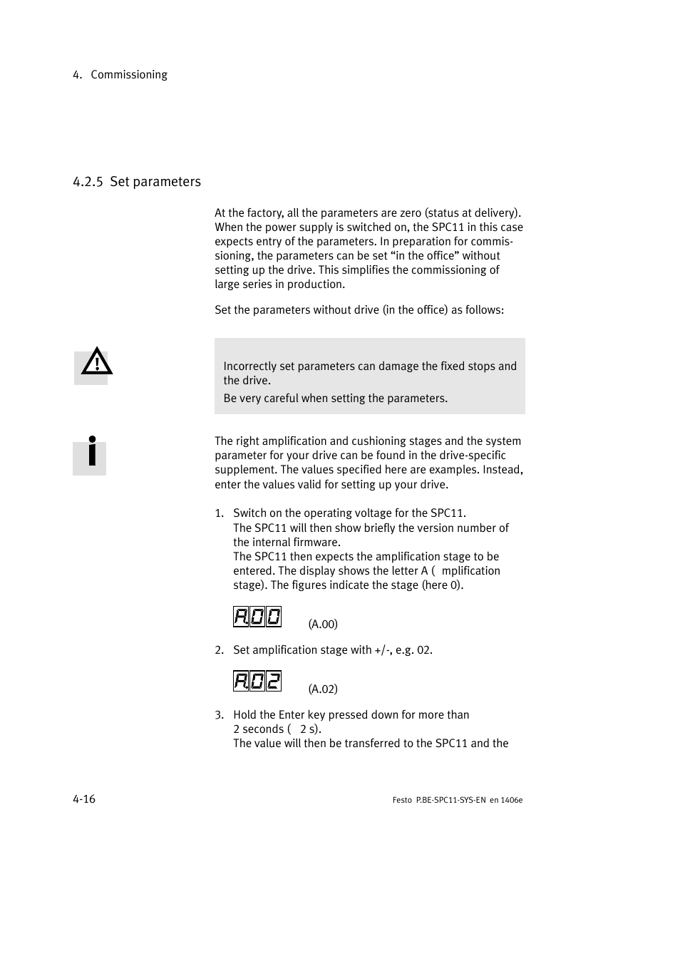 5 set parameters | Festo Контроллер крайних положений SPC11 User Manual | Page 74 / 140