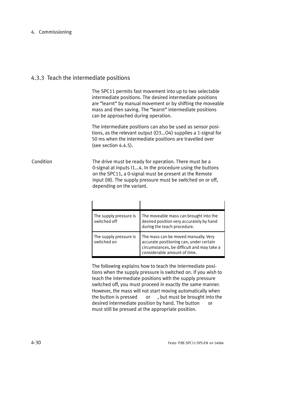 3 teach the intermediate positions | Festo Контроллер крайних положений SPC11 User Manual | Page 88 / 140