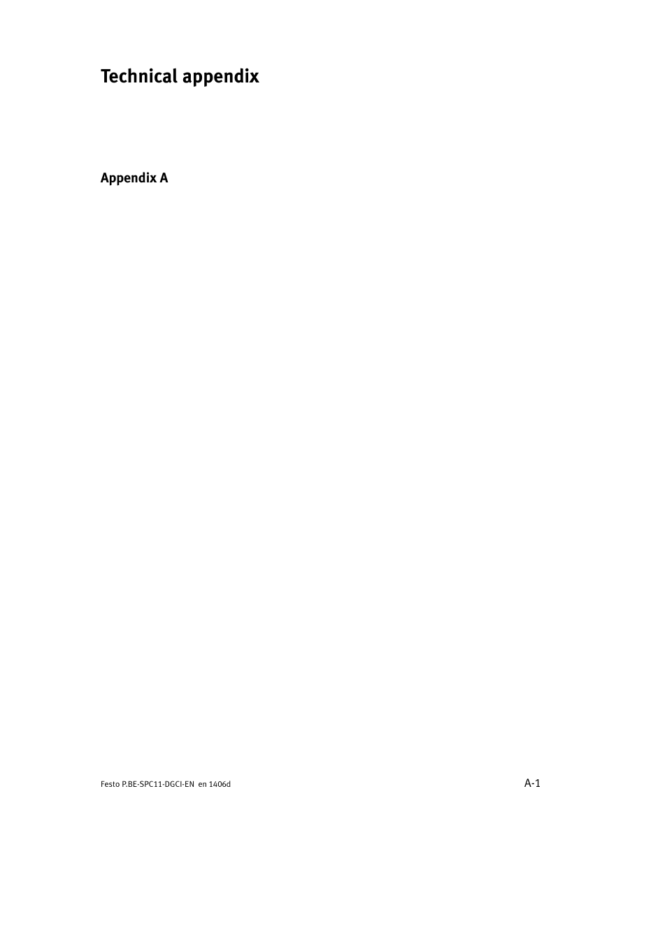 Technical appendix | Festo Контроллер крайних положений SPC11 User Manual | Page 85 / 91