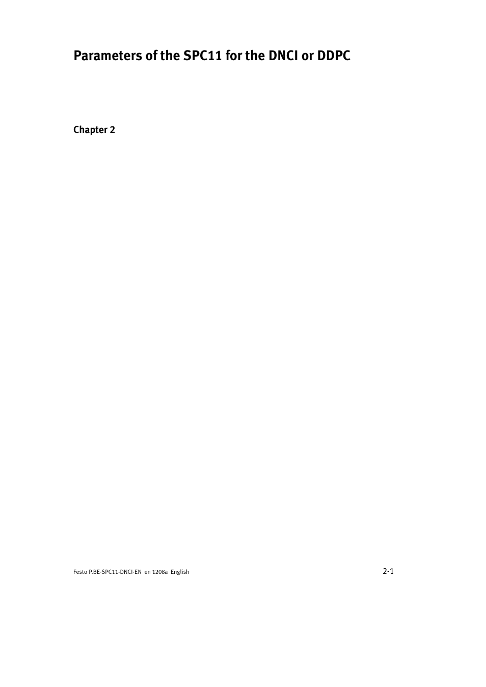 Parameters of the spc11 for the dnci or ddpc | Festo Контроллер крайних положений SPC11 User Manual | Page 29 / 60