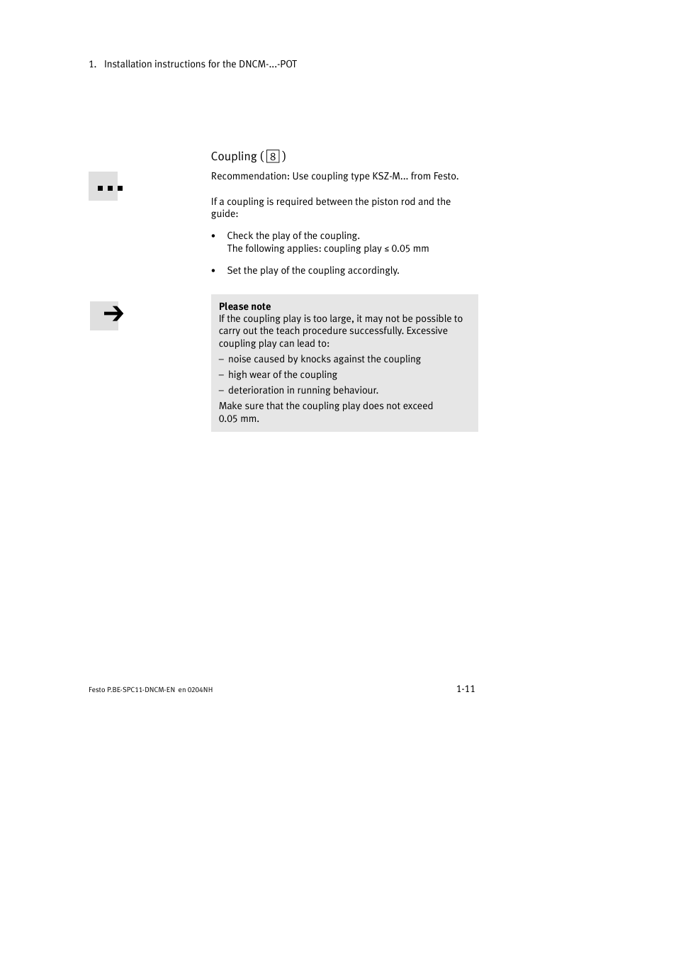 Coupling ( 8 ) | Festo Контроллер крайних положений SPC11 User Manual | Page 23 / 50