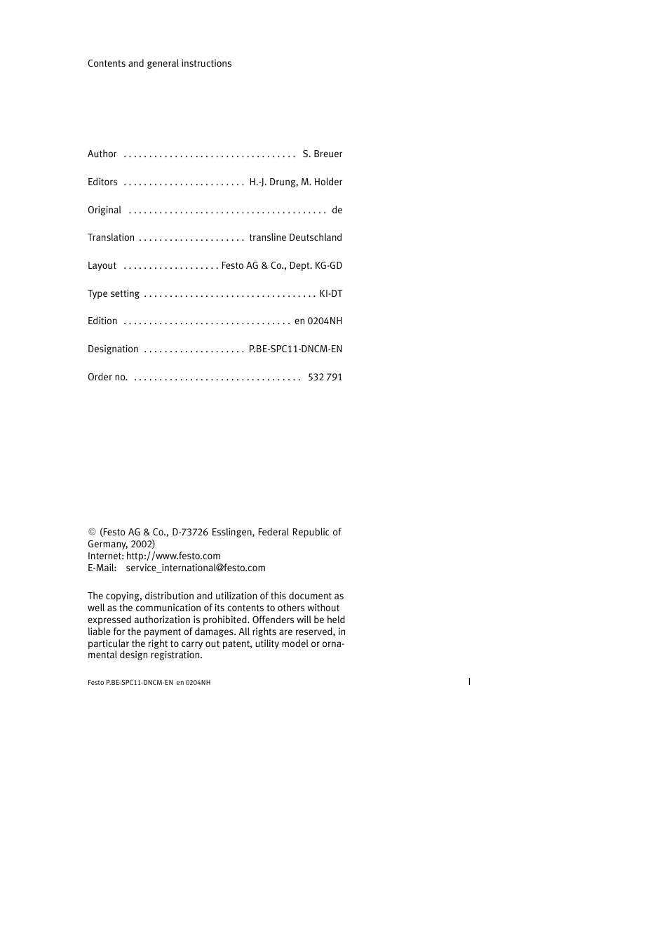 Festo Контроллер крайних положений SPC11 User Manual | Page 3 / 50