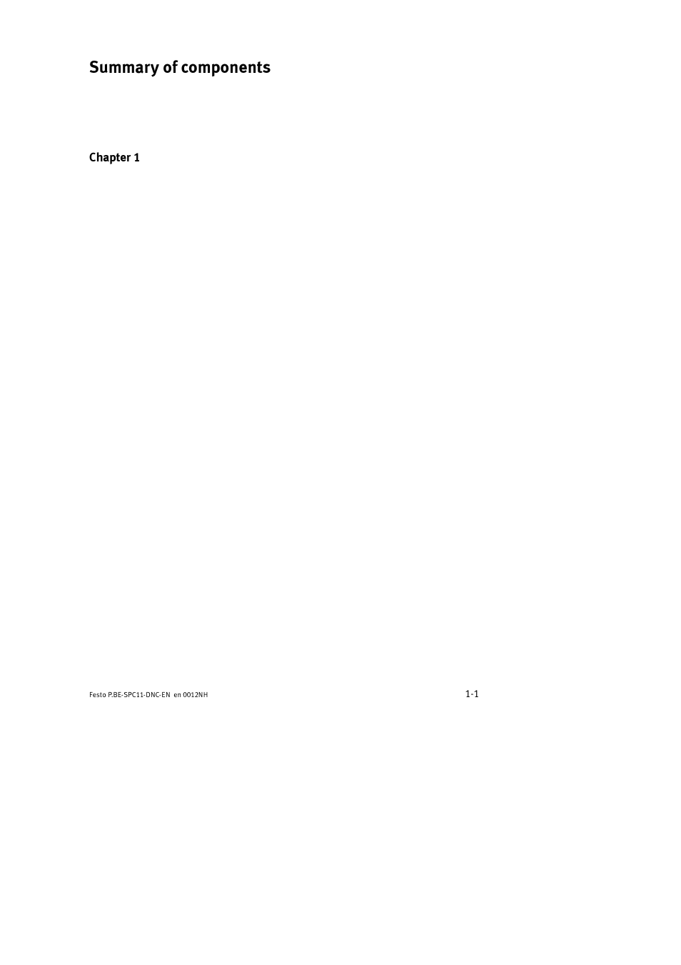 Summary of components | Festo Контроллер крайних положений SPC11 User Manual | Page 15 / 64