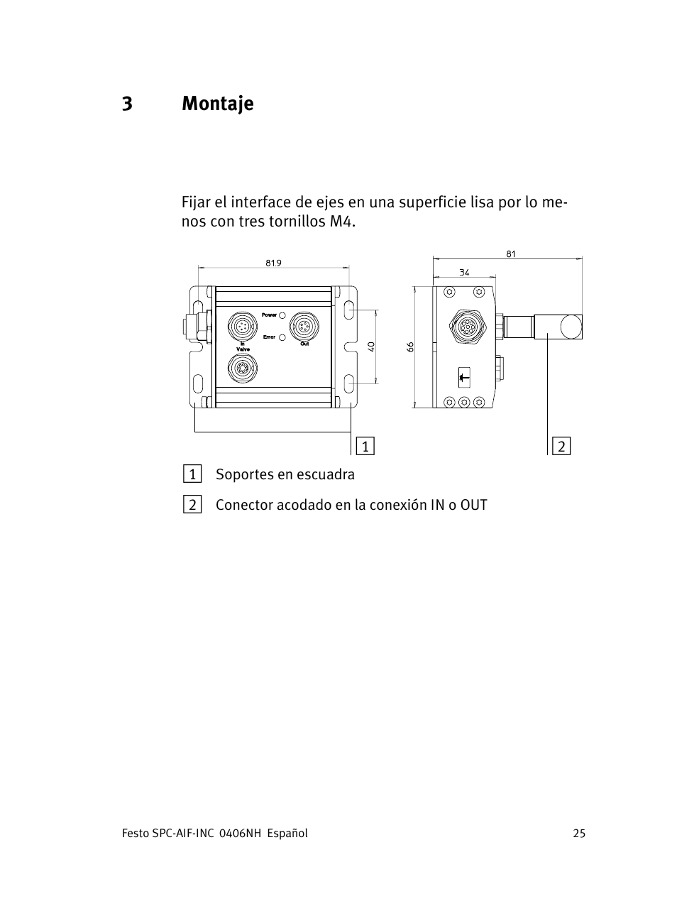 3montaje | Festo Интерфейс привода SPC-AIF User Manual | Page 25 / 62