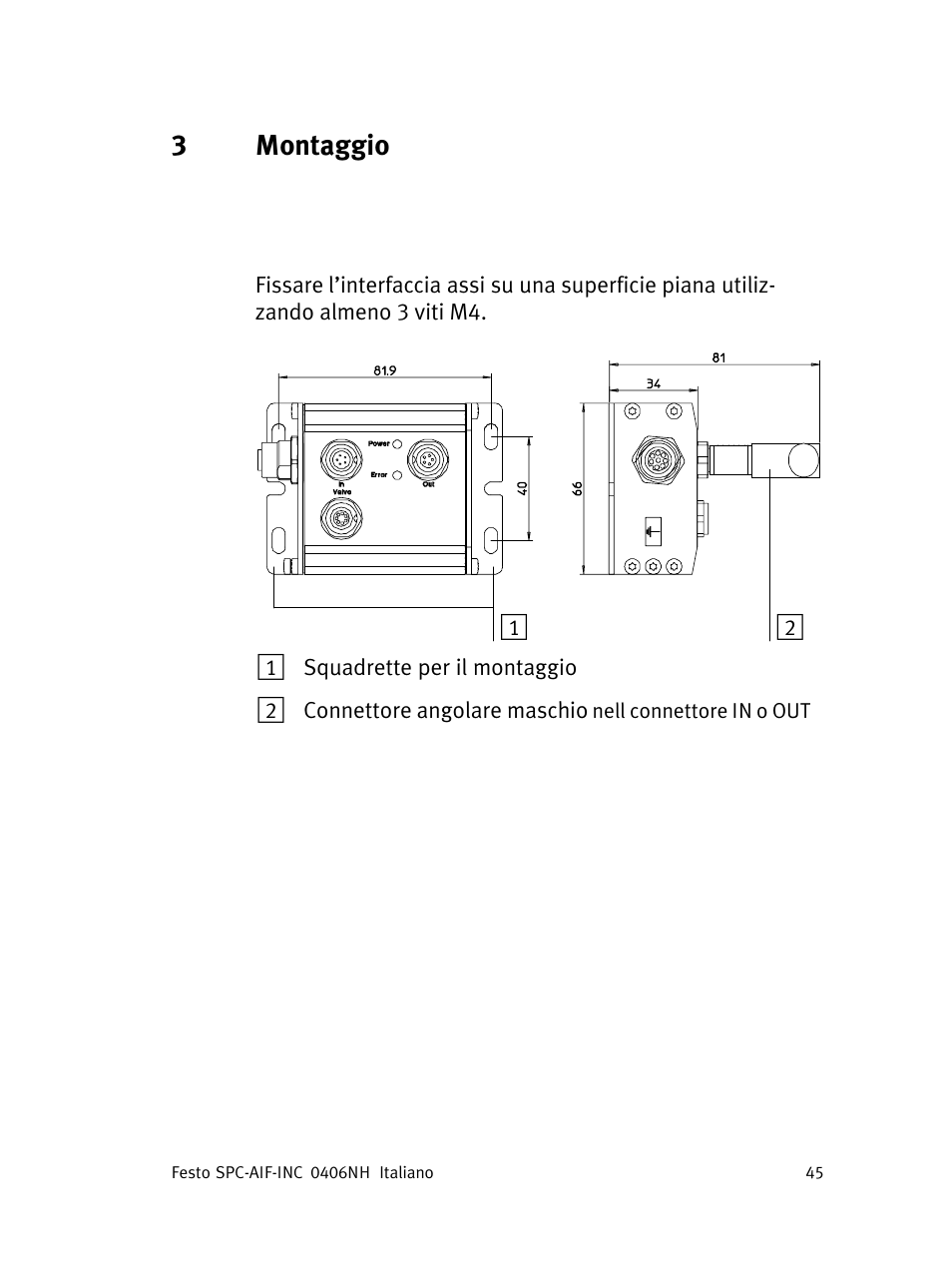 3montaggio | Festo Интерфейс привода SPC-AIF User Manual | Page 45 / 62