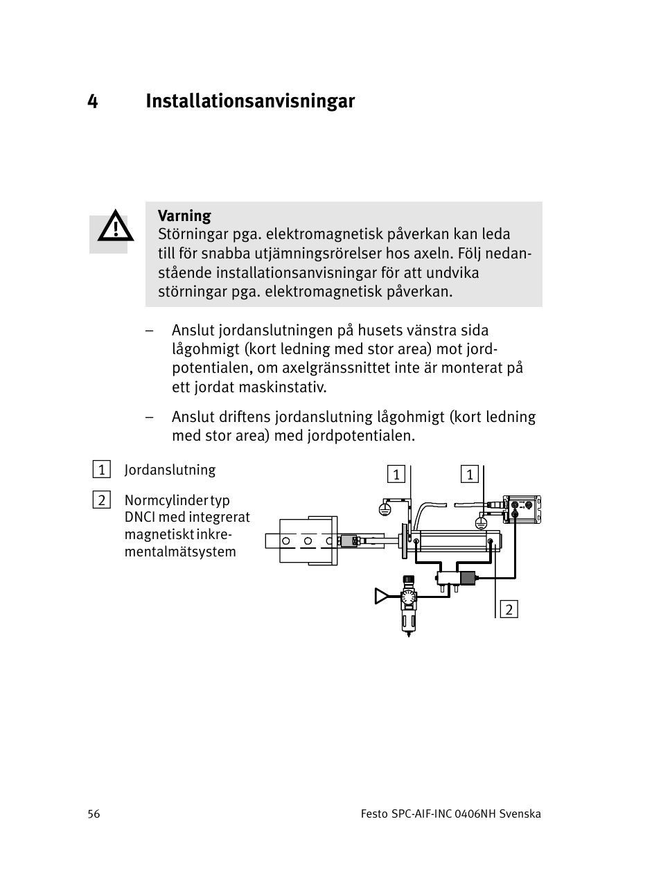 4installationsanvisningar | Festo Интерфейс привода SPC-AIF User Manual | Page 56 / 62
