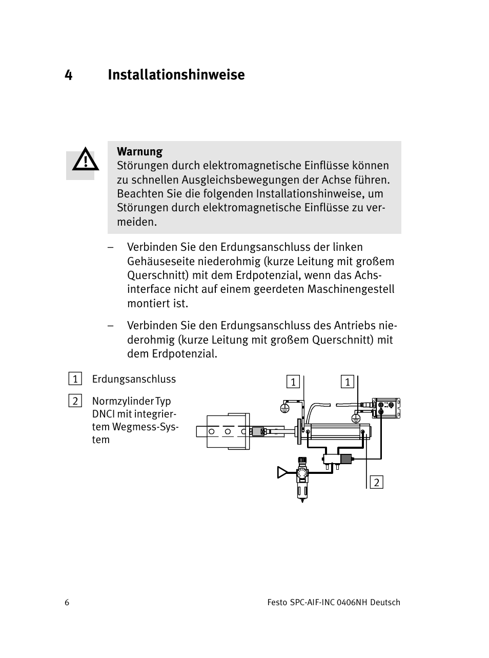 4installationshinweise | Festo Интерфейс привода SPC-AIF User Manual | Page 6 / 62