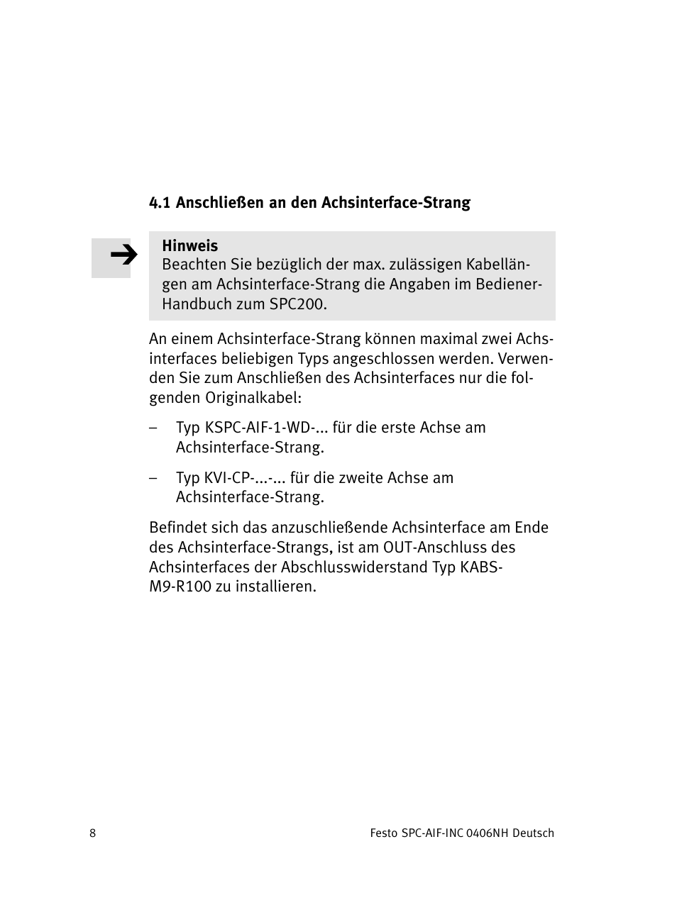 Festo Интерфейс привода SPC-AIF User Manual | Page 8 / 62