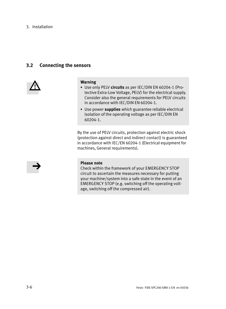 2 connecting the sensors, Connecting the sensors | Festo Кабели и принадлежности User Manual | Page 41 / 103