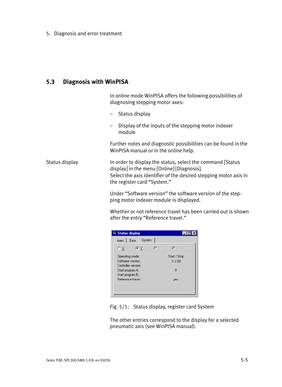 3 diagnosis with winpisa, Diagnosis with winpisa | Festo Кабели и принадлежности User Manual | Page 86 / 103