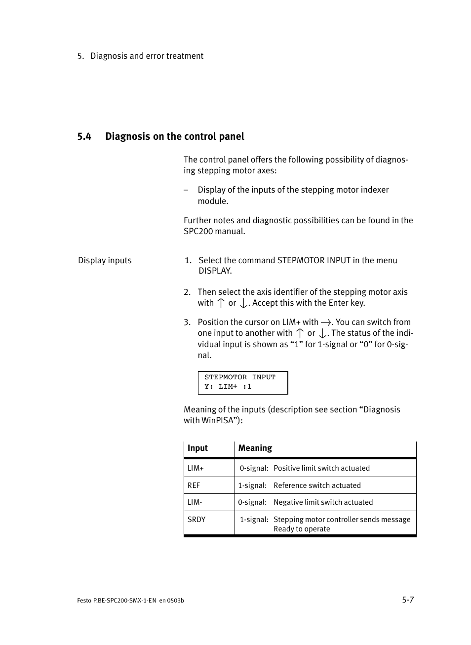 4 diagnosis on the control panel, Diagnosis on the control panel | Festo Кабели и принадлежности User Manual | Page 88 / 103