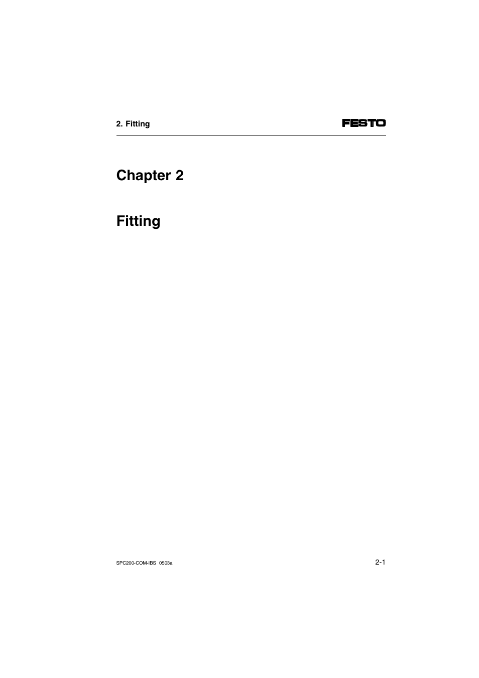 Chapter 2 fitting | Festo Кабели и принадлежности User Manual | Page 23 / 88