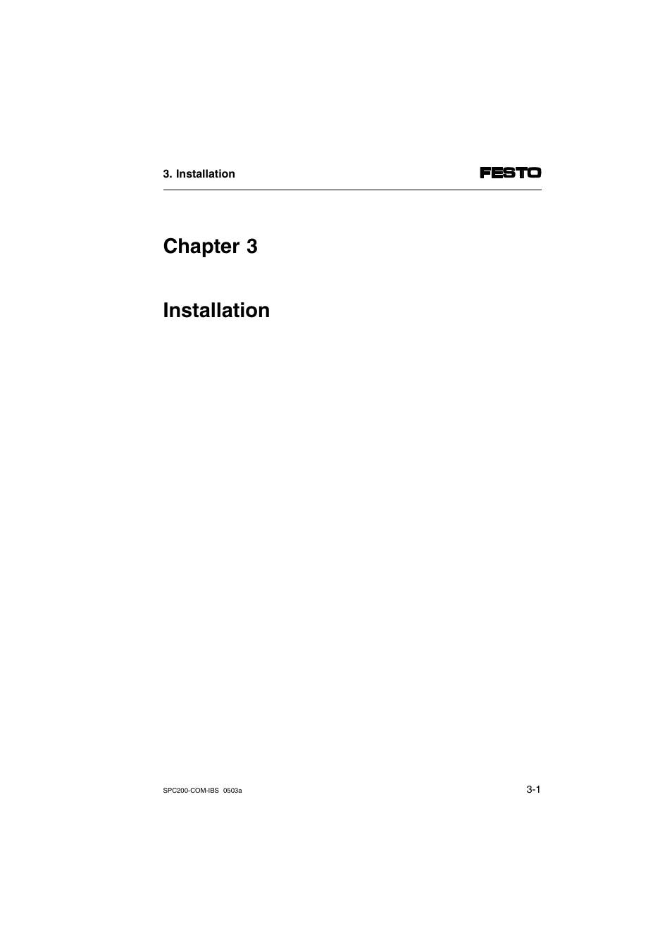 Chapter 3 installation | Festo Кабели и принадлежности User Manual | Page 29 / 88