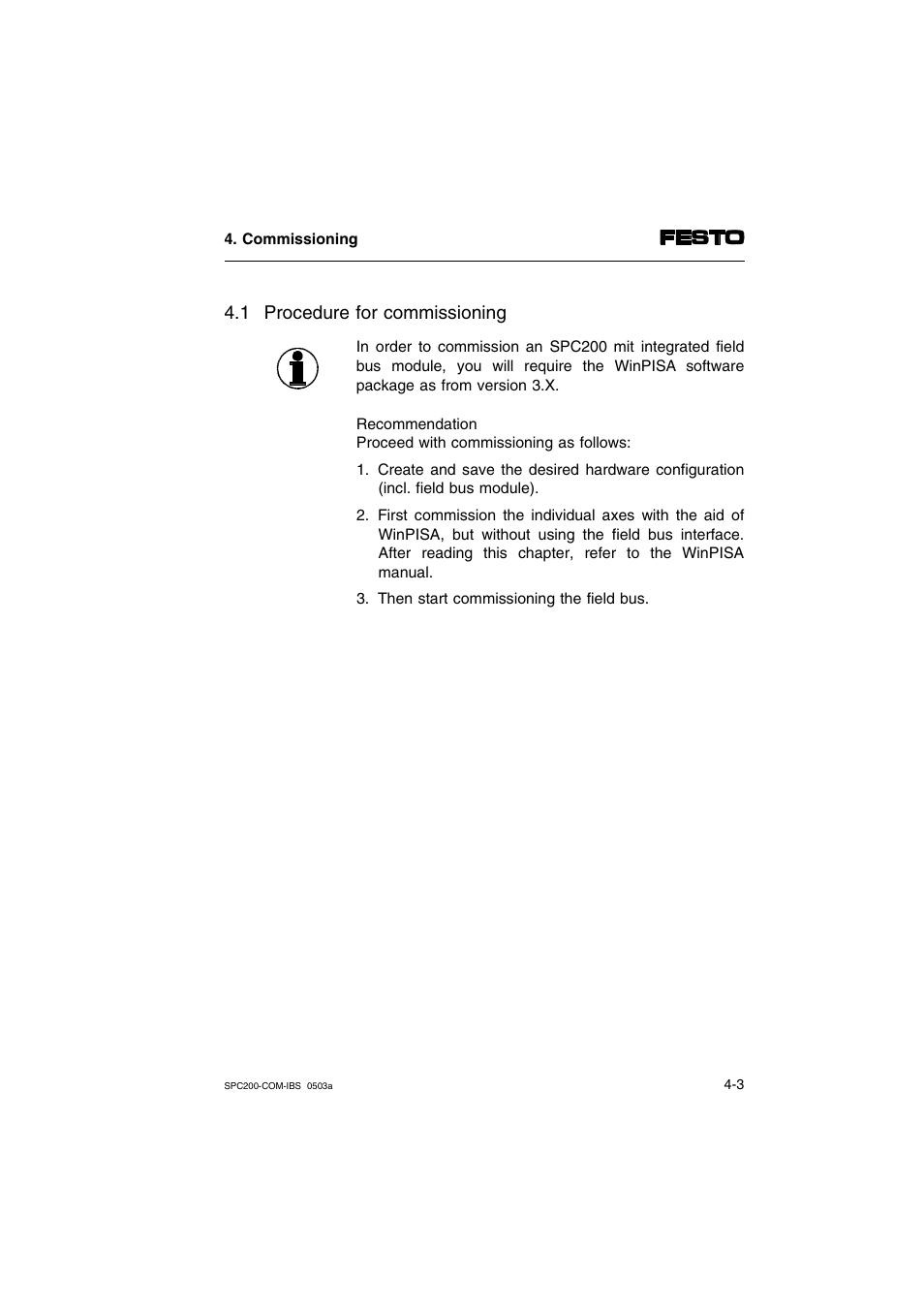 1 procedure for commissioning | Festo Кабели и принадлежности User Manual | Page 37 / 88