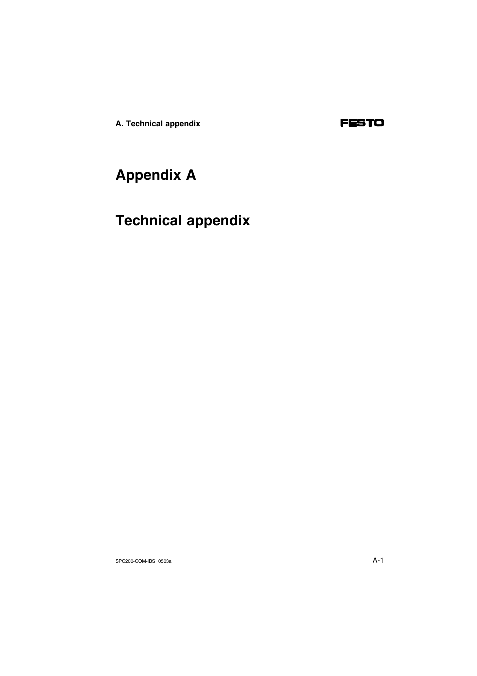 Appendix a technical appendix | Festo Кабели и принадлежности User Manual | Page 81 / 88