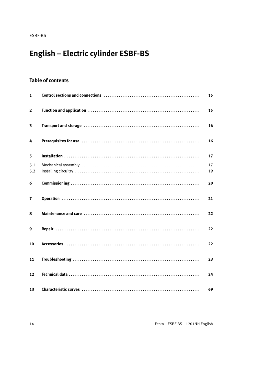 Festo Электроцилиндр ESBF User Manual | Page 14 / 72