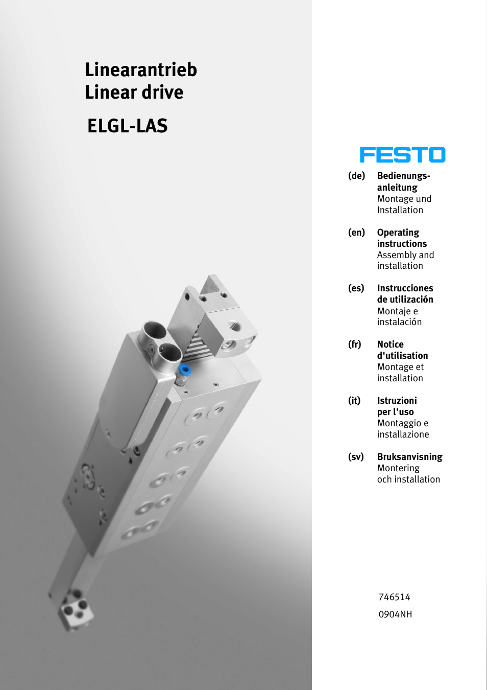 Festo Линейный привод ELGL-LAS User Manual | 216 pages