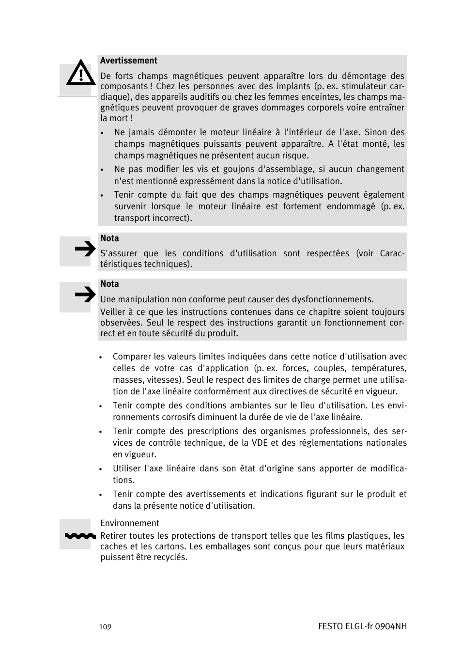 Festo Линейный привод ELGL-LAS User Manual | Page 110 / 216