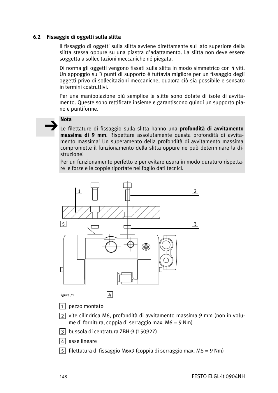 Issaggio di oggetti sulla slitta | Festo Линейный привод ELGL-LAS User Manual | Page 149 / 216