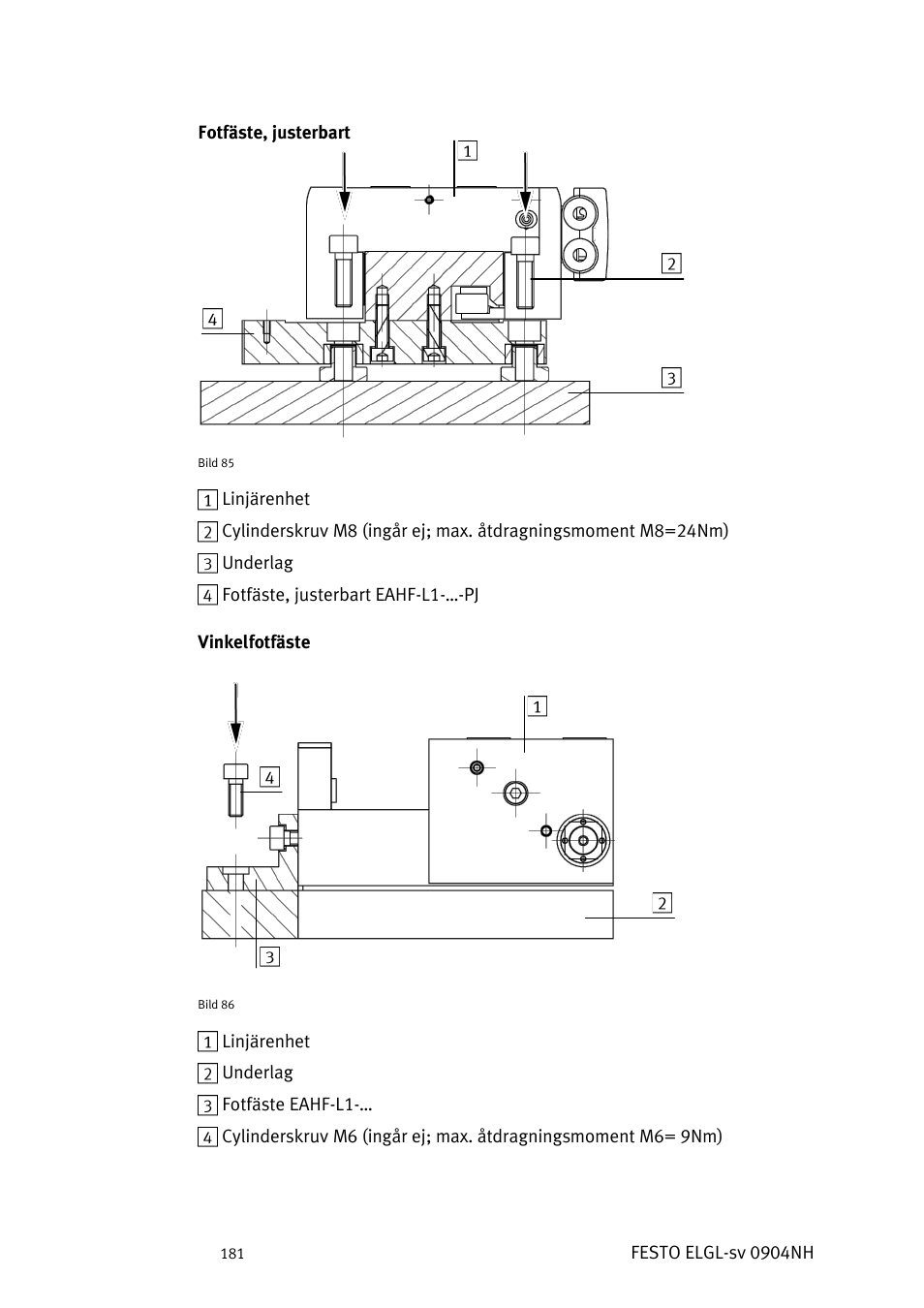 Festo Линейный привод ELGL-LAS User Manual | Page 182 / 216