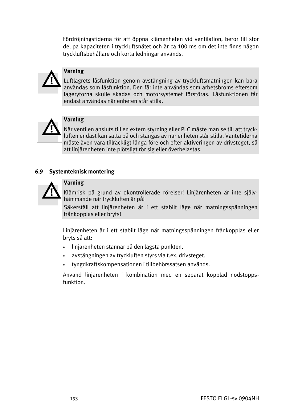 Ystemteknisk montering | Festo Линейный привод ELGL-LAS User Manual | Page 194 / 216