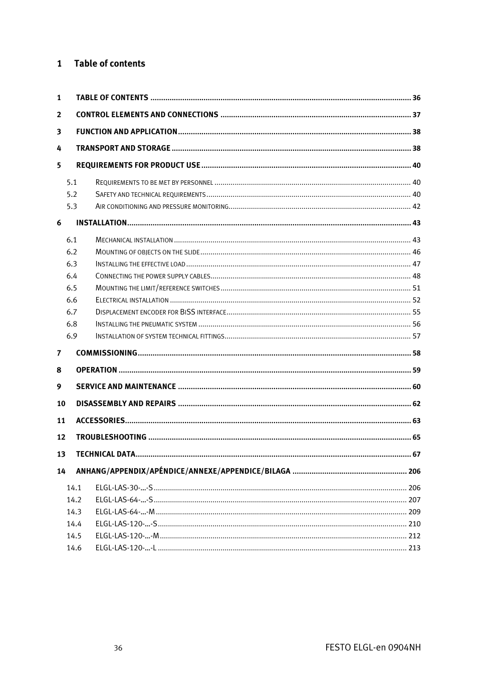 Festo Линейный привод ELGL-LAS User Manual | Page 37 / 216