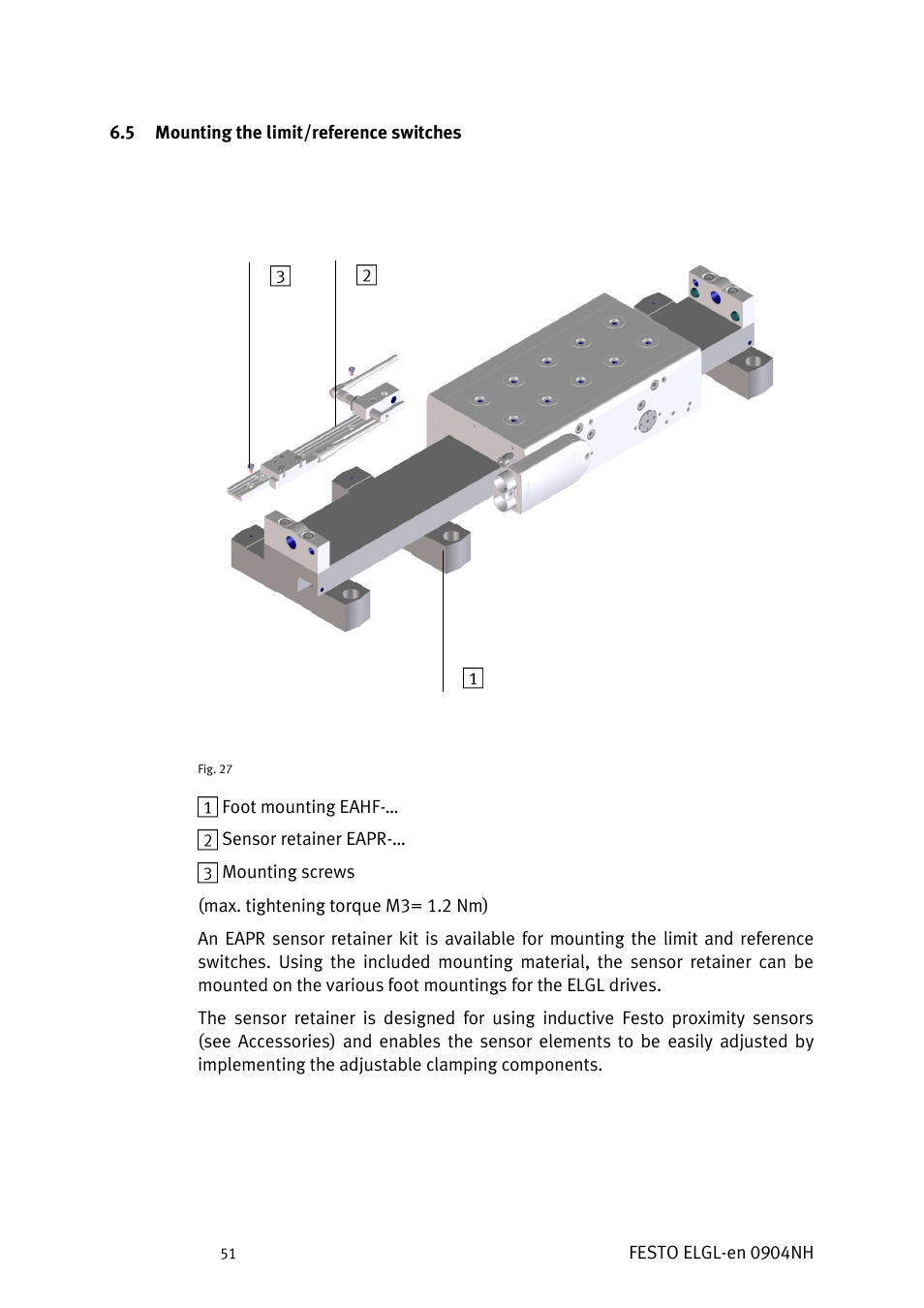 Ounting the limit, Reference switches | Festo Линейный привод ELGL-LAS User Manual | Page 52 / 216