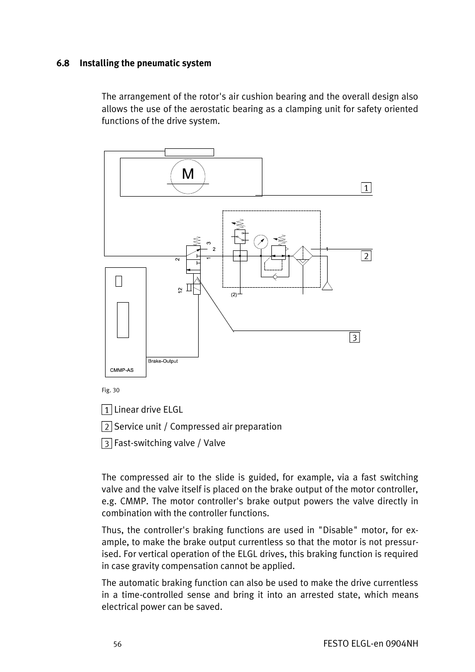 Nstalling the pneumatic system | Festo Линейный привод ELGL-LAS User Manual | Page 57 / 216