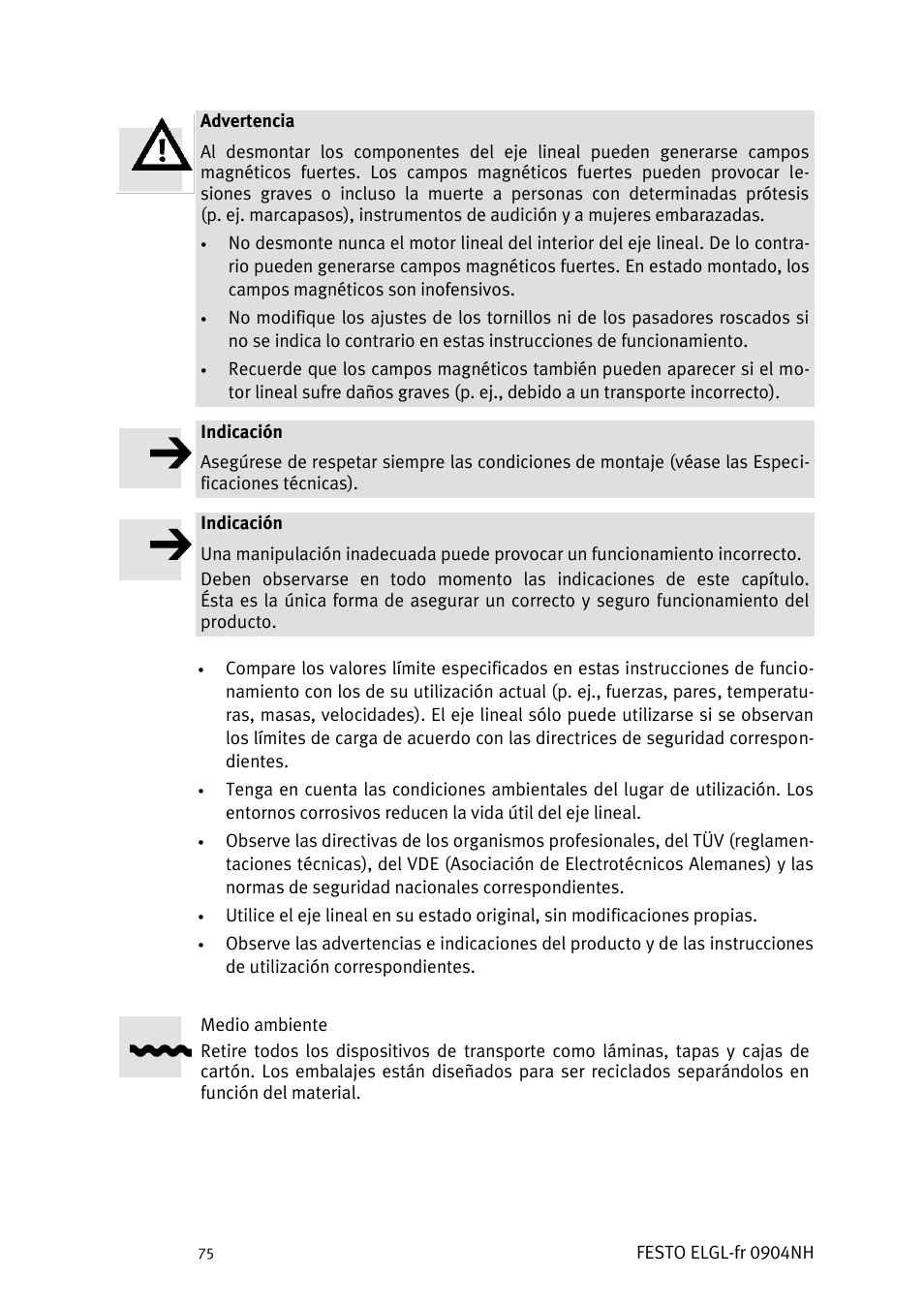 Festo Линейный привод ELGL-LAS User Manual | Page 76 / 216