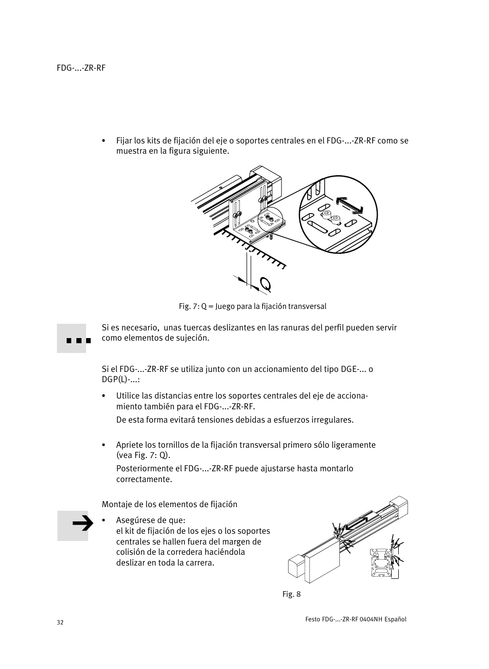 Festo Пассивные нправляющиеFDG-ZR-RF User Manual | Page 32 / 76
