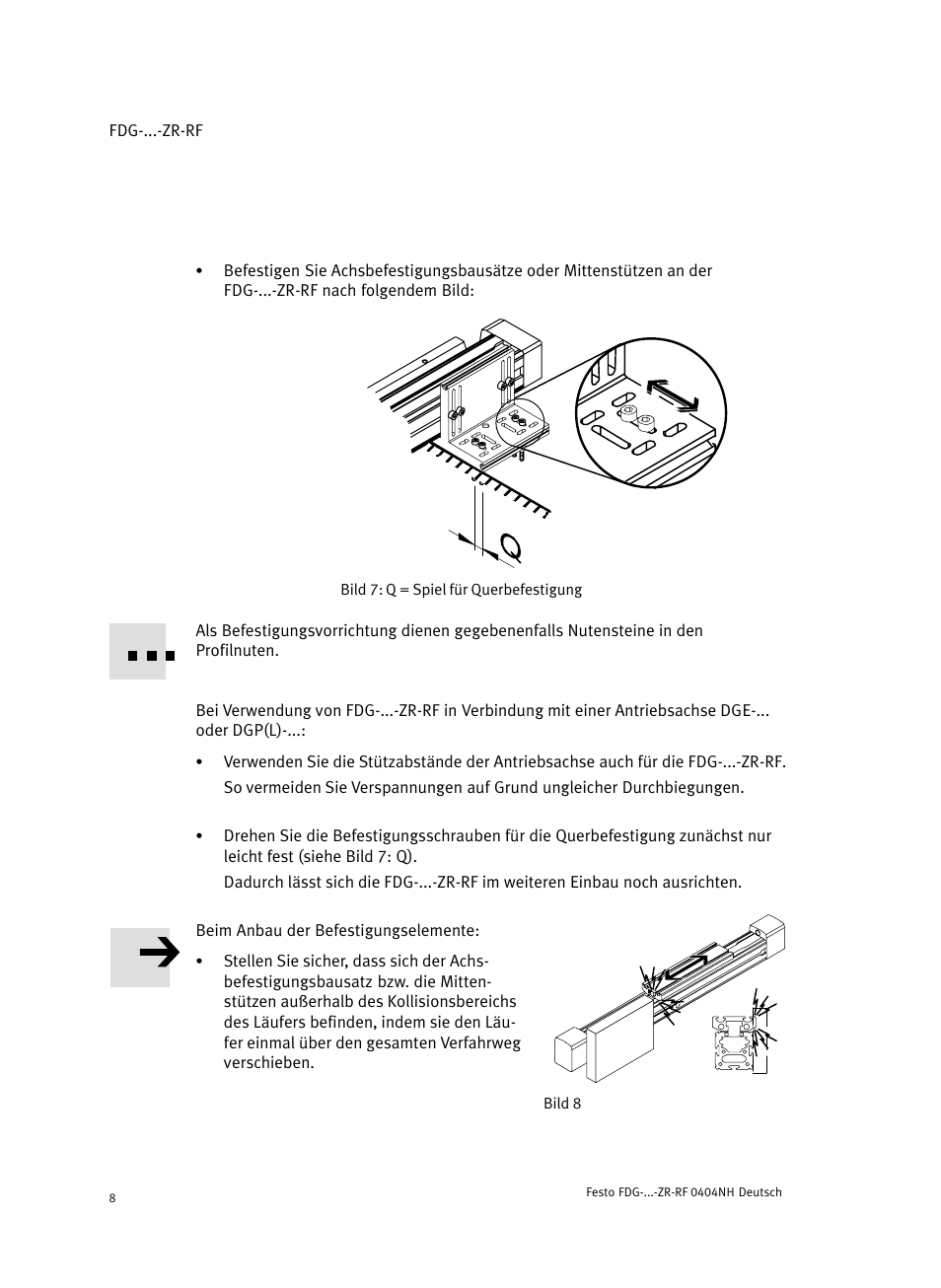 Festo Пассивные нправляющиеFDG-ZR-RF User Manual | Page 8 / 76