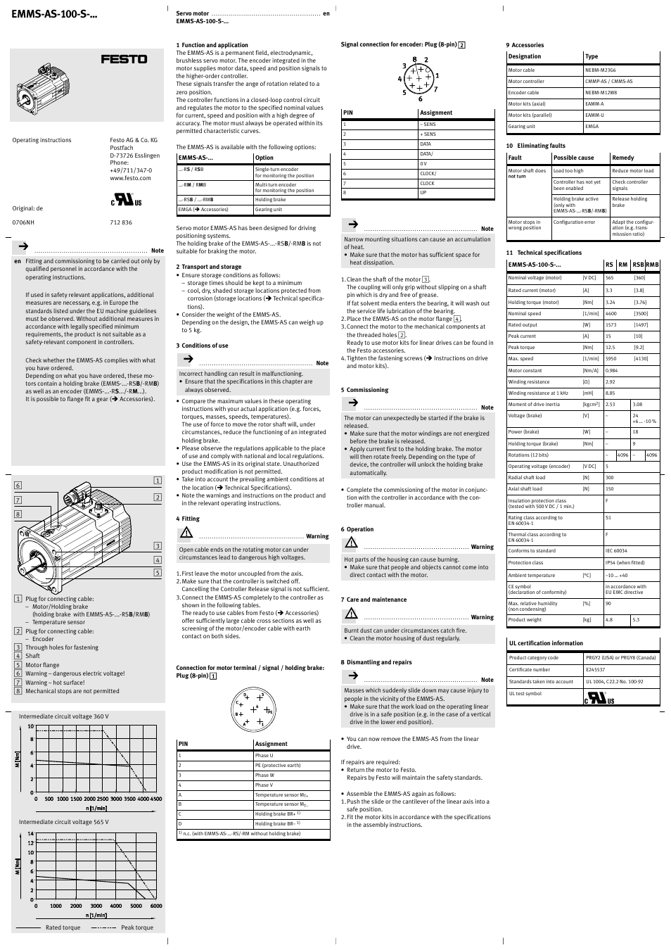 Emms-as-100-s | Festo Серводвигатели EMMS-AS-100-S User Manual | Page 2 / 6